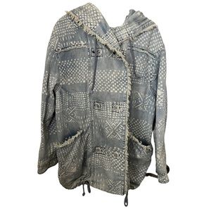 FREE PEOPLE DENIM HOODED COAT  S